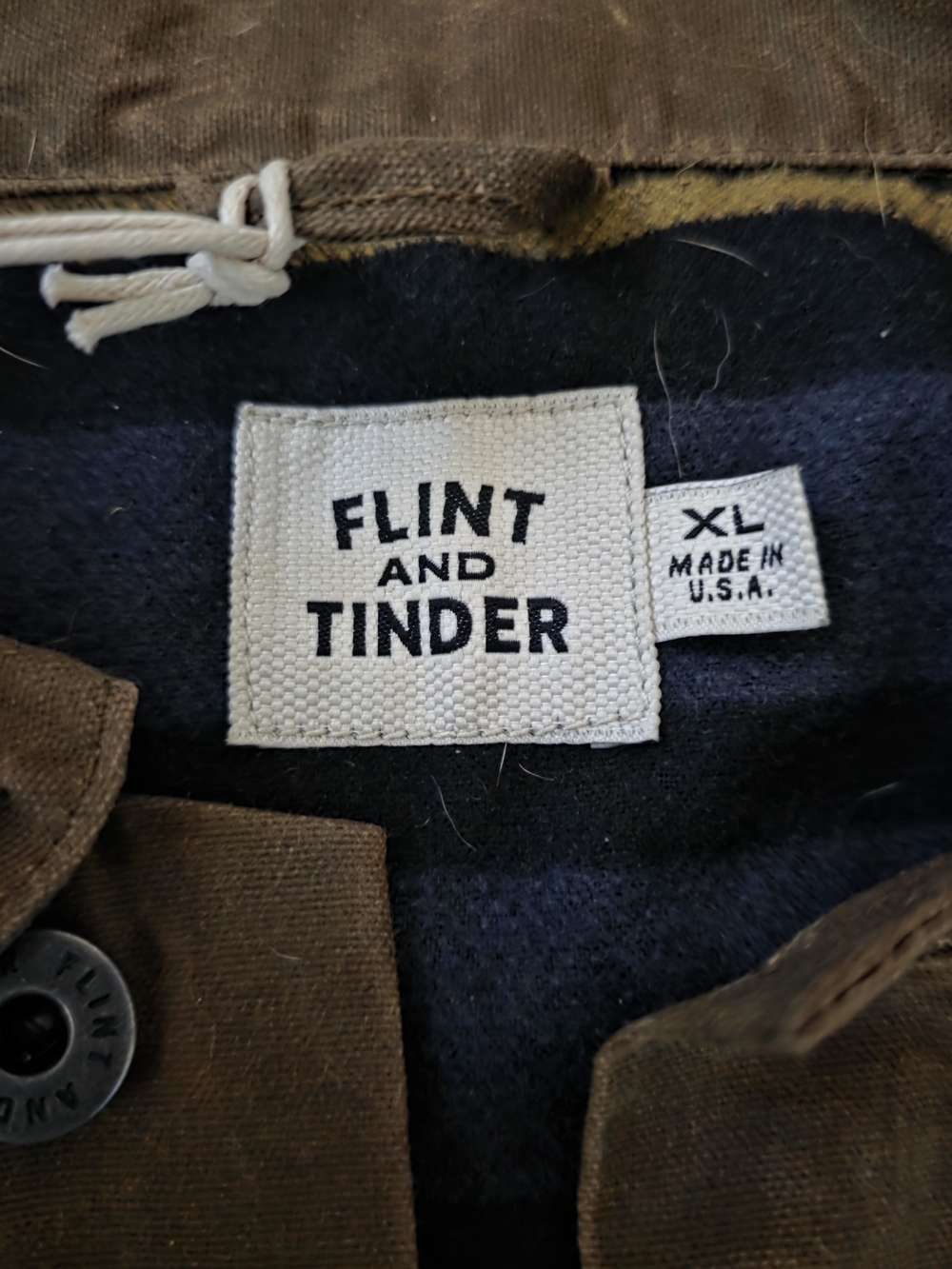 Flint and Tinder Men's Brown Waxed Teucker Shirt Jacket